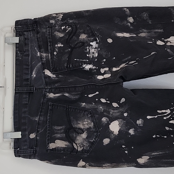 Royalty For Me Bleach Splattered Skinny Blue Jeans 10 - Picture 7 of 12